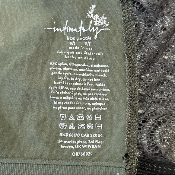 Free People Intimately Army Green Sheer Bandeau Strapless Bra Top XS S NWOT - Picture 7 of 7